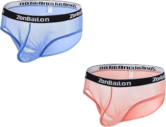 Mens Sexy Briefs Low Rise See Through Underwear for Men Breathable Mesh Sheer Lace