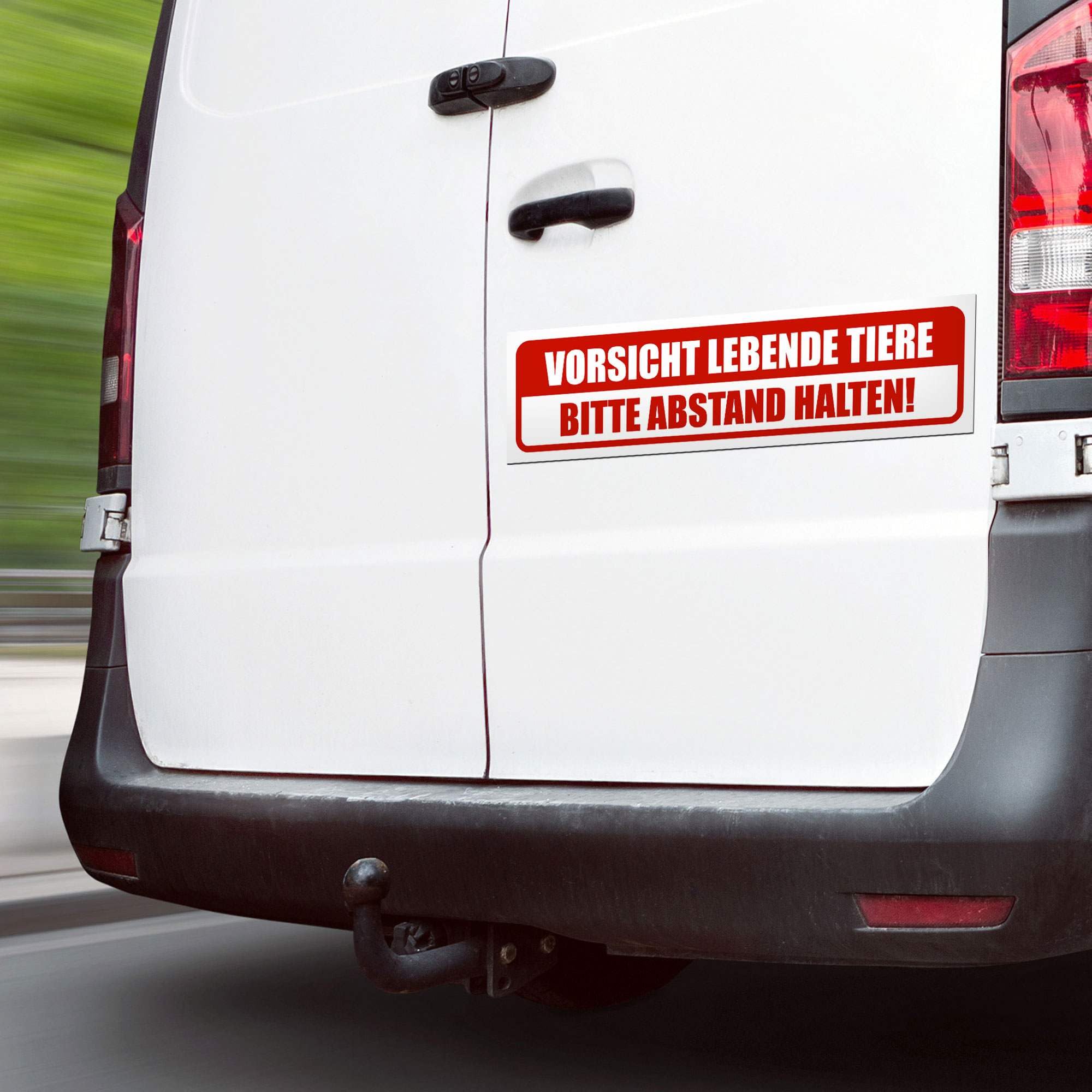 Magnetschild Lebende Tiere Auto Abstand Tiertransport Magnetfolie Wetterfest Magnetisch 45 x 12 cm Reflektierend