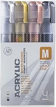 Montana Acrylic Fine Metallic 4er Marker Set 2mm Lackmarker Marker Pens