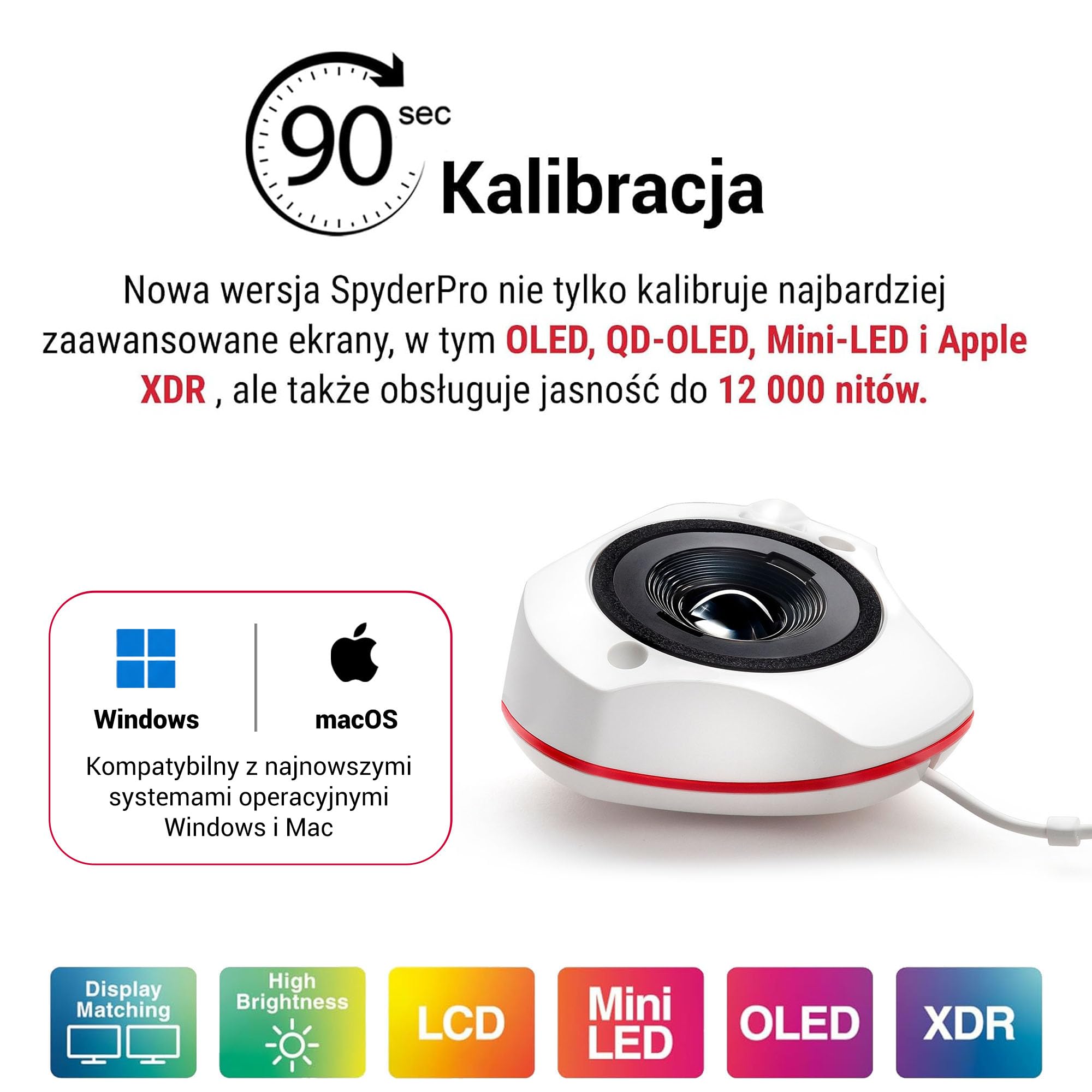 Datacolor SpyderPro – Kalibracja monitora do 12 000 nitów, obsługa 3D LUT, Device Preview Plus, Content Credentials (C2PA) oraz integracja z miernikiem światła