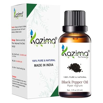 KAZIMA Black Pepper Essential Oil - 100% Pure Natural & Undiluted For Skin care & Hair (15ML)