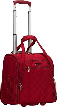Rockland Melrose Upright Wheeled Underseater Carry-On Luggage, Red