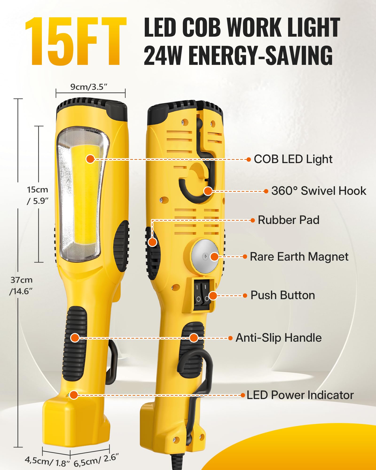 Luz de trabajo LED de 15 pies Y05WL06