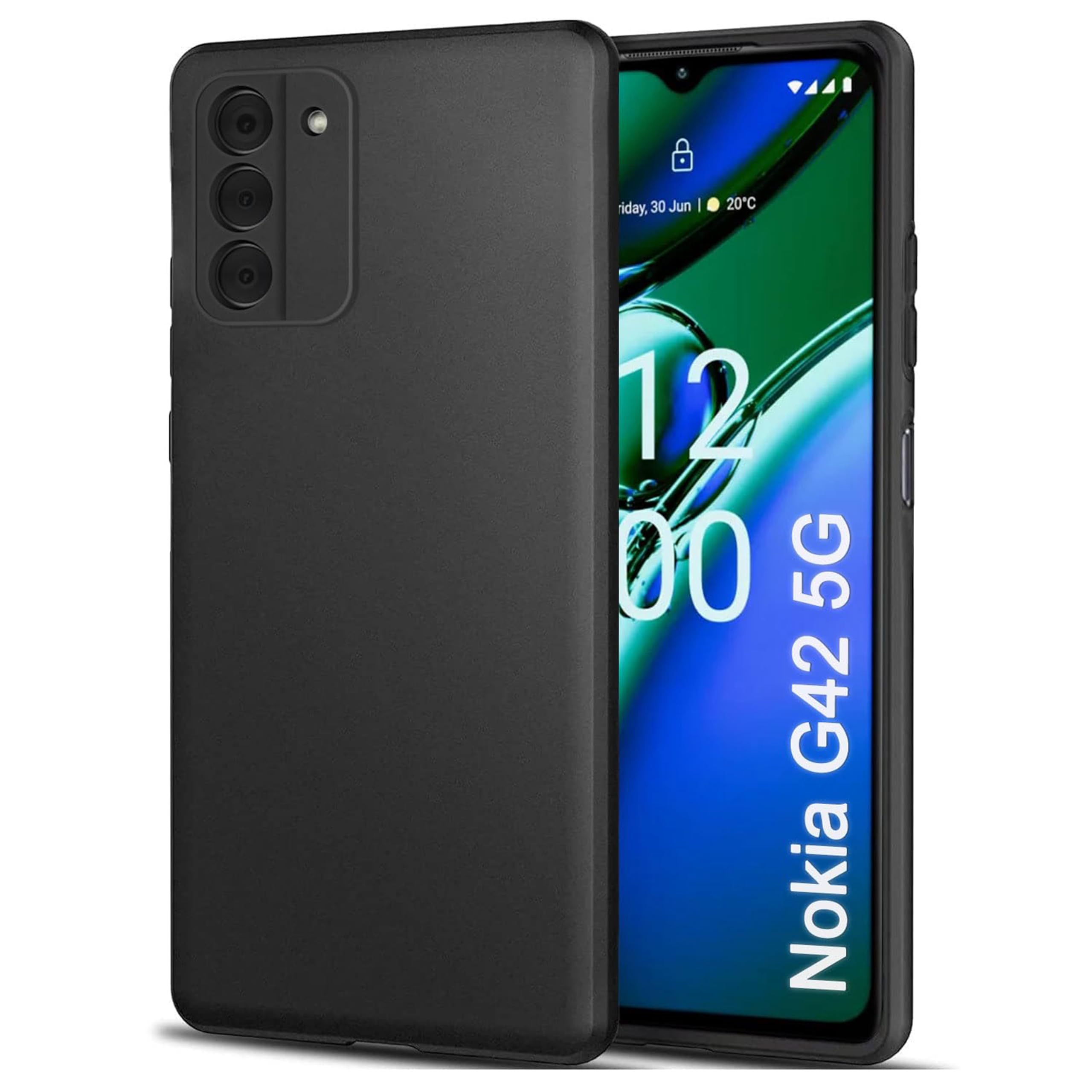 MobiSpiff Black Silicone Mobile Back Cover Case for Nokia G42 5G Case | Keep Nokia G42 5G Mobile Camera Lenses Safe and Scratch| Free (PK2501)