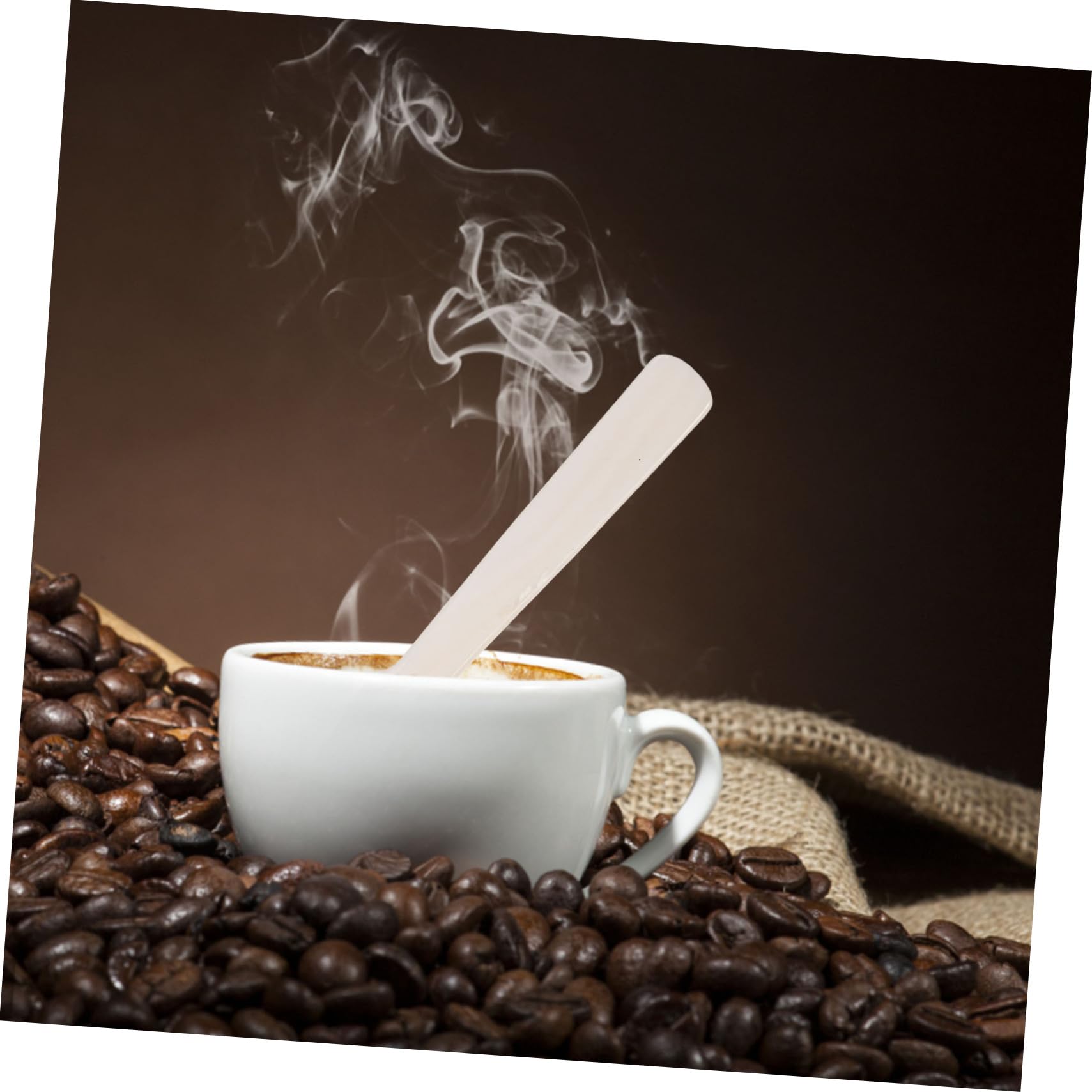 SHOWERORO 5pezzi Cucchiai Da Caffè Naturale Manico Lungo Cucchiai Delicati Per Dessert e Miscelazione Design Raffinato