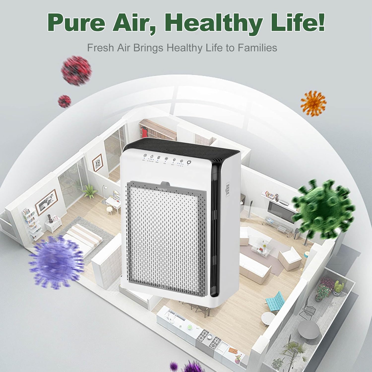 M200L Replacement Filter 2-Pack, Compatible with MOOKA M200L Air Purifier, 3-in-1 Filtration System (Pre-Filter, H13 HEPA, Activated Carbon)