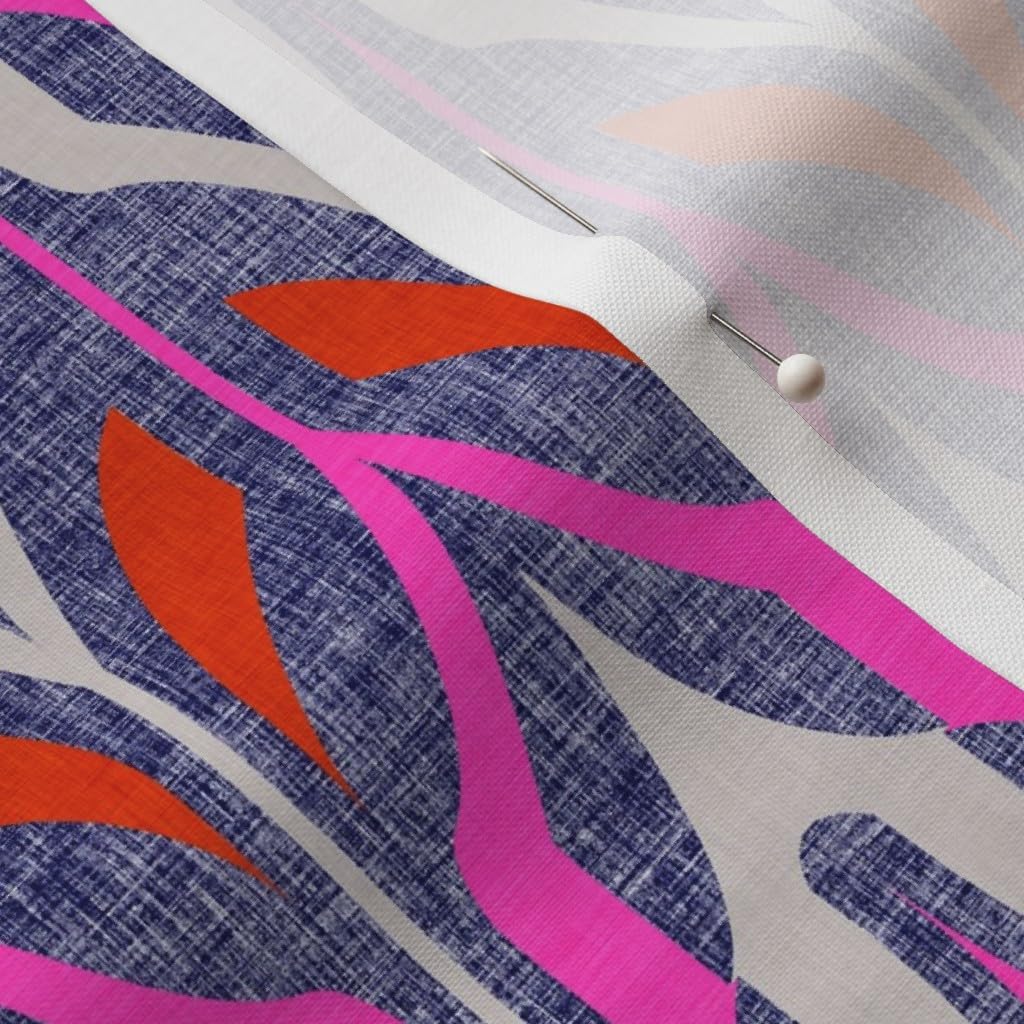 Spoonflower Fabric - Boho Pink Orange Blue Abstract Geometric Shapes Chevron Modern Printed on Petal Signature Cotton Fabric Fat Quarter - Sewing Quilting Apparel Crafts Decor