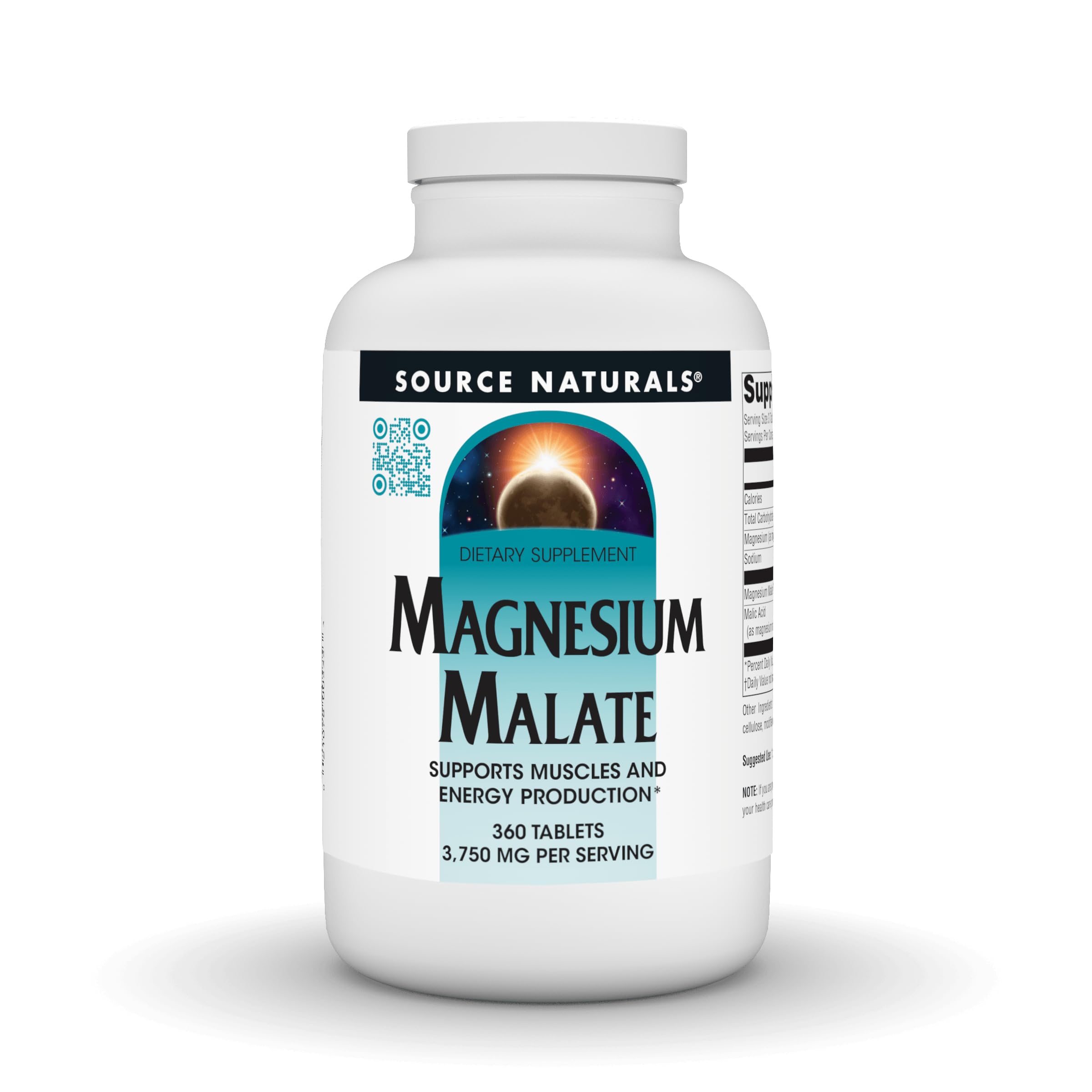 Source Naturals Magnesium Malate, 3,750 mg - 360 Vegetarian Tablets 1 360 Count (Pack of 1)
