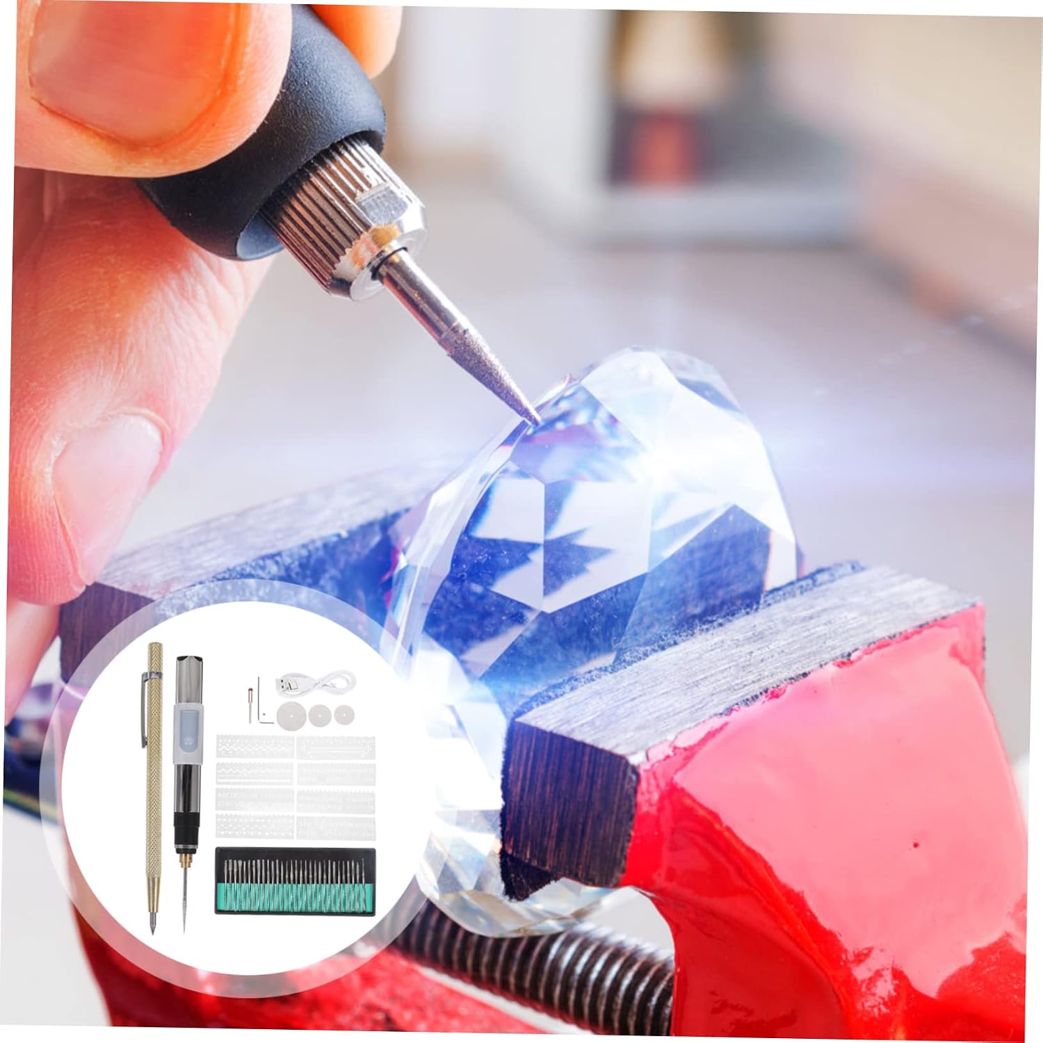 CORHAD Adjustable Electric Engraving Pen with Speed Settings USB Rechargeable Mini Grinding Tool for Etching DIY Kit for Precision Crafting