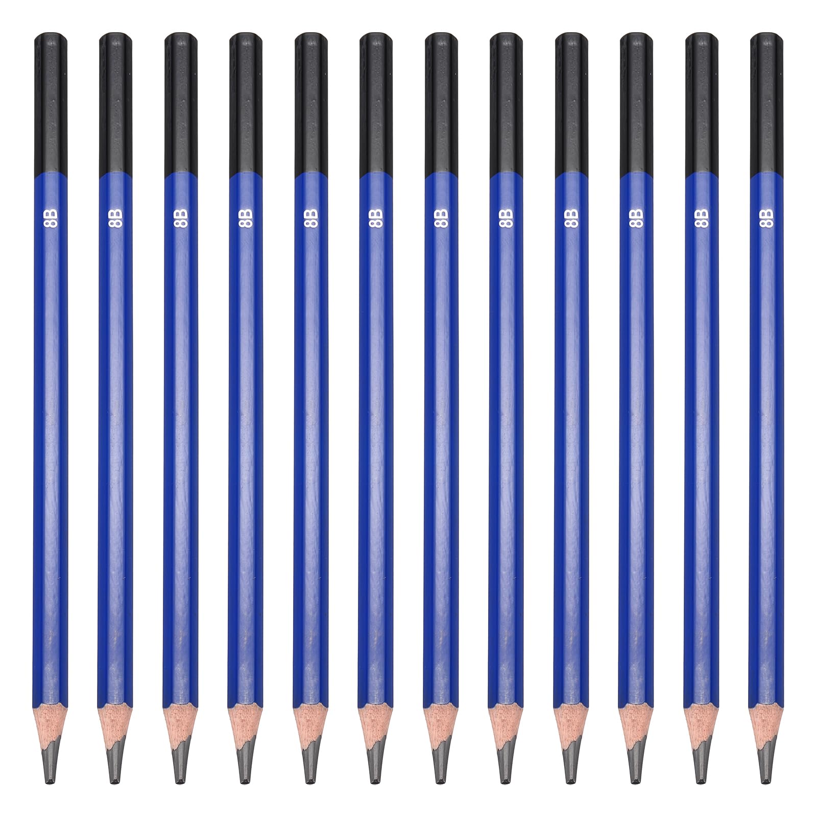 PATIKIL 8B Drawing Pencils, 24PCS Sketch Pencils for Drawing Art, Painting, Sketching, 8B Hardness, Blue Black