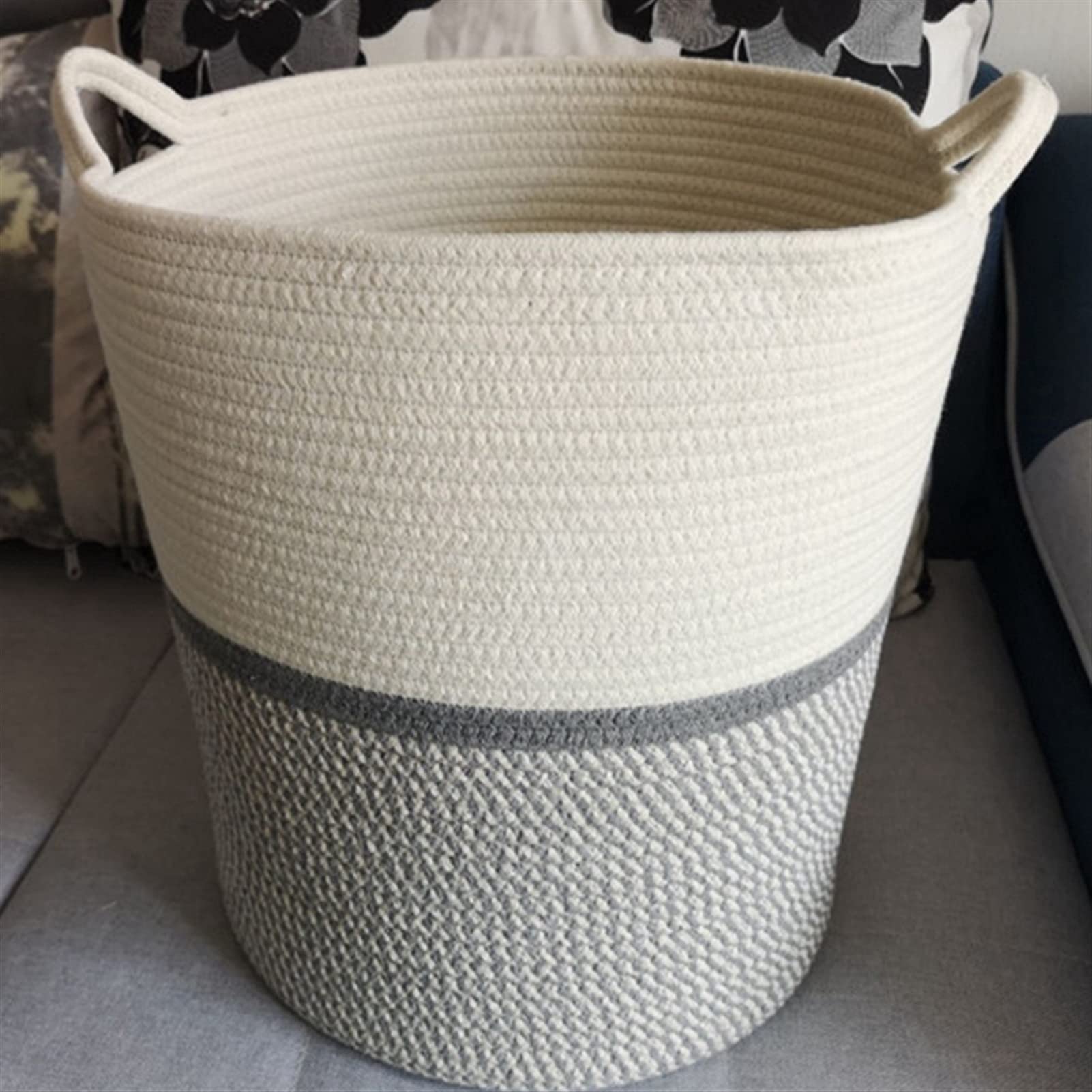 Corda di Cotone Tessuto Cestino del Cestino del Giocattolo dei Vestiti del Giocattolo del Cestino di stoccaggio del Cestino Sporco del Cestino del Cestino della Corda di Cotone