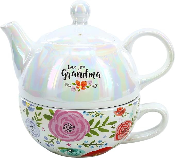 Floral Iridescent Tea Set