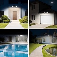 Vista 8 de INCX Solar Lights Outdoor Waterproof, 3000 LM 156 LED Motion Sensor Outdoor Lights, 3 Heads Solar Powered Security Flood Light Motion Detected