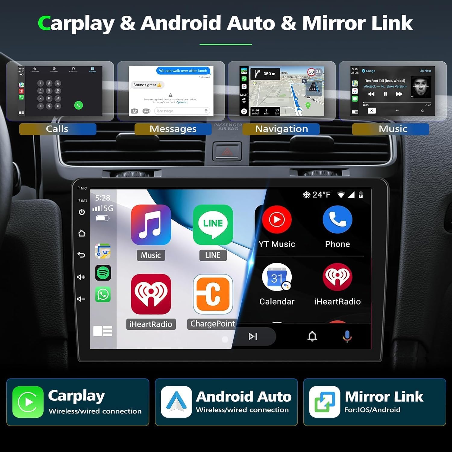 Android 14 Car Radio Stereo for GMC Acadia 2013-2017,for Chevrolet Traverse 2013-2017,for Buick Enclave 2013-2017,7'' Carplay Stereo Screen with Carplay Android Auto,GPS Bluetooth Backup Camera,4+64G