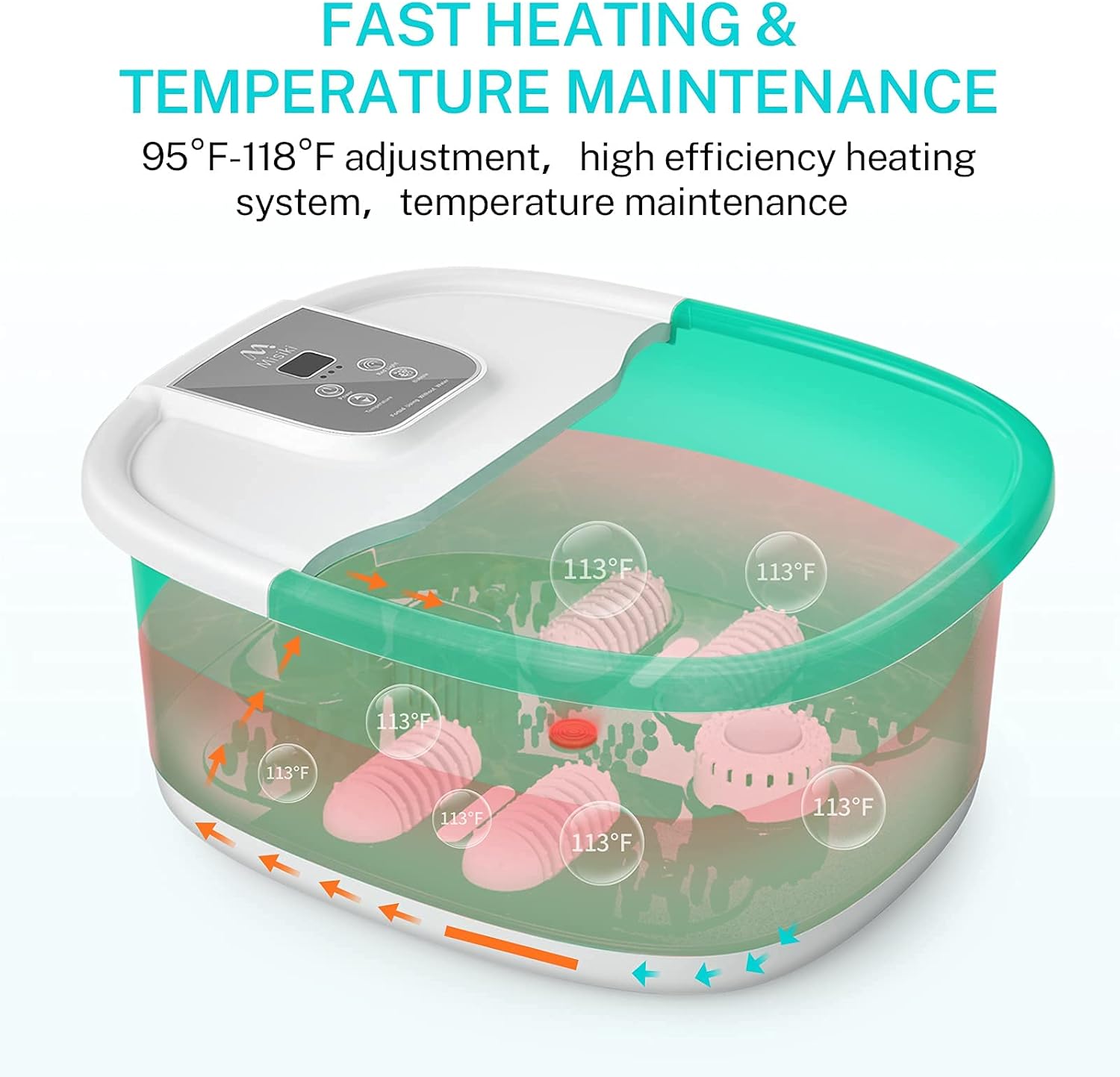 Misiki Foot Spa showing fast heating and temperature maintenance
