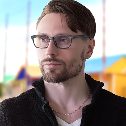 Miniatura 3 de Anteojos de lectura con textura de madera gris para hombres y mujeres para lucir únicos con visión clara, lectores fuertes y duraderos para mujeres