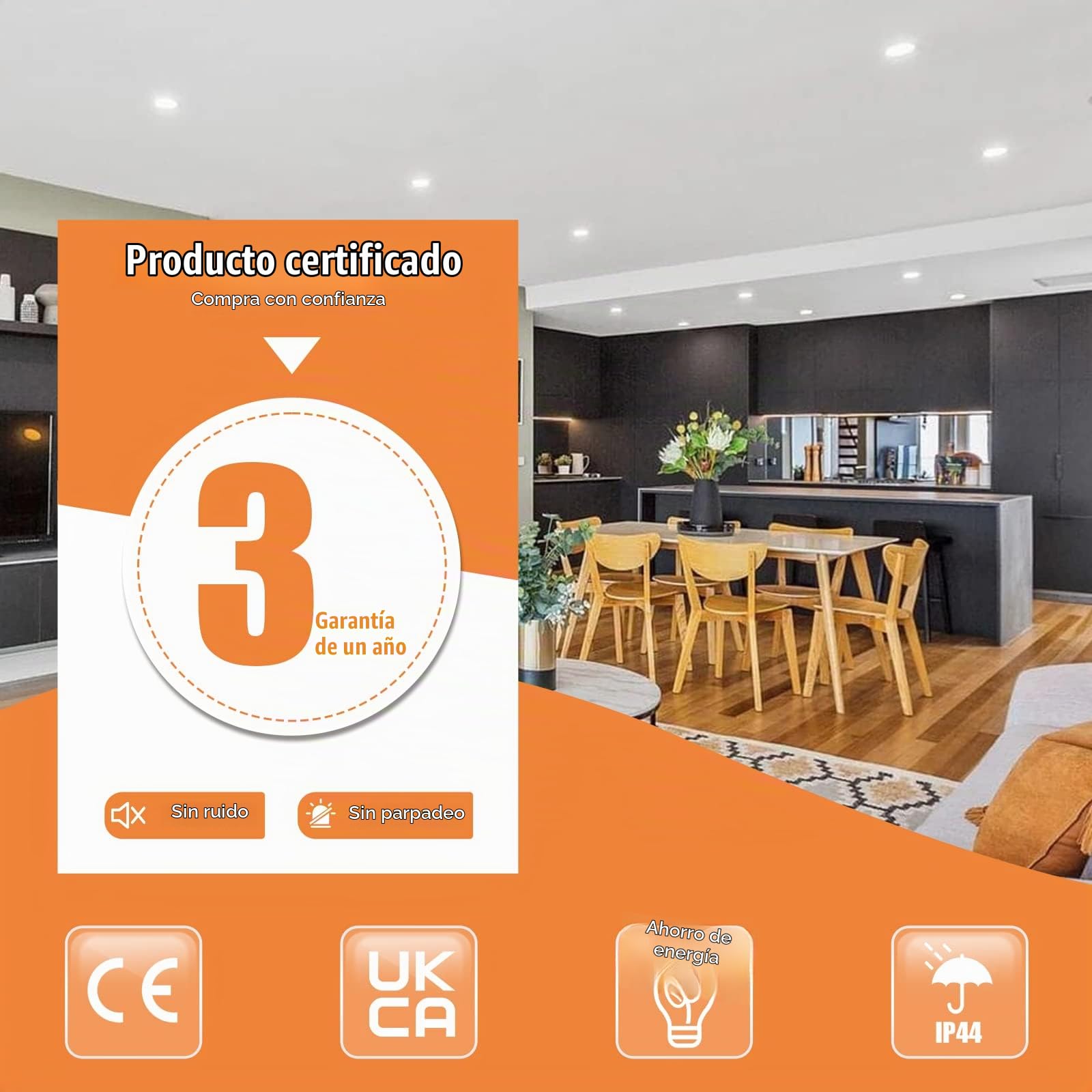 Tomosu Downlight LED Techo Empotrable Regulable 7W, Blanco Neutro 4000K | Pack de 20, IP44 Focos LED Interior Baño 7W 700LM, 3 Intensidades Sin Regulador, Corte 95-105mm, Ojos de Buey Led para Techo