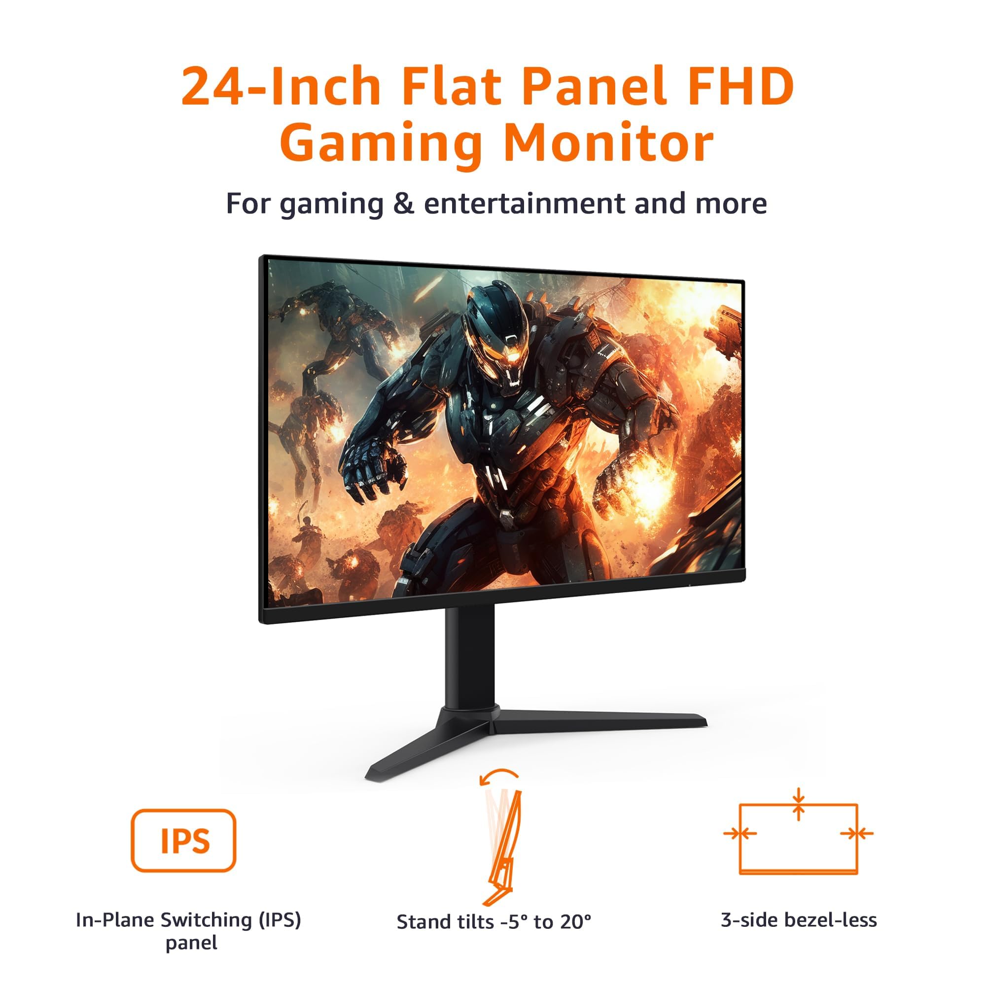 Amazon.com: Amazon Basics 24 Inch (23.8 inch viewable) Gaming