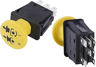 Clutch PTO Switch 7 Terminals fits MTD Cub Cadet 925-3233A 725-3233A 925-3233 725-3233 Delta 6201-308 6204-308 Blade Clutch Compatible for RTZ XT2 ZT1 ZTR Zero Cub Cadet PTO Switch 10 AMP Yellow