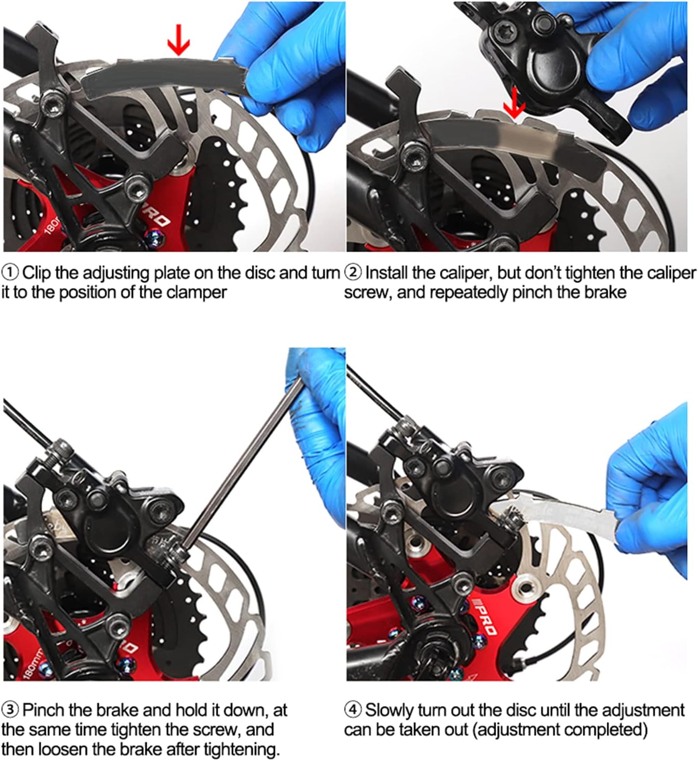 Step-by-step guide for disc brake adjustment using the tool