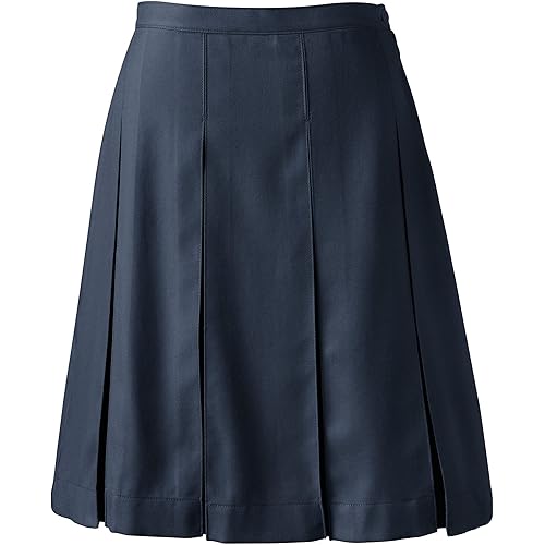 Lands' End School Uniform Women's Solid Box Pleat Skirt Top of Knee