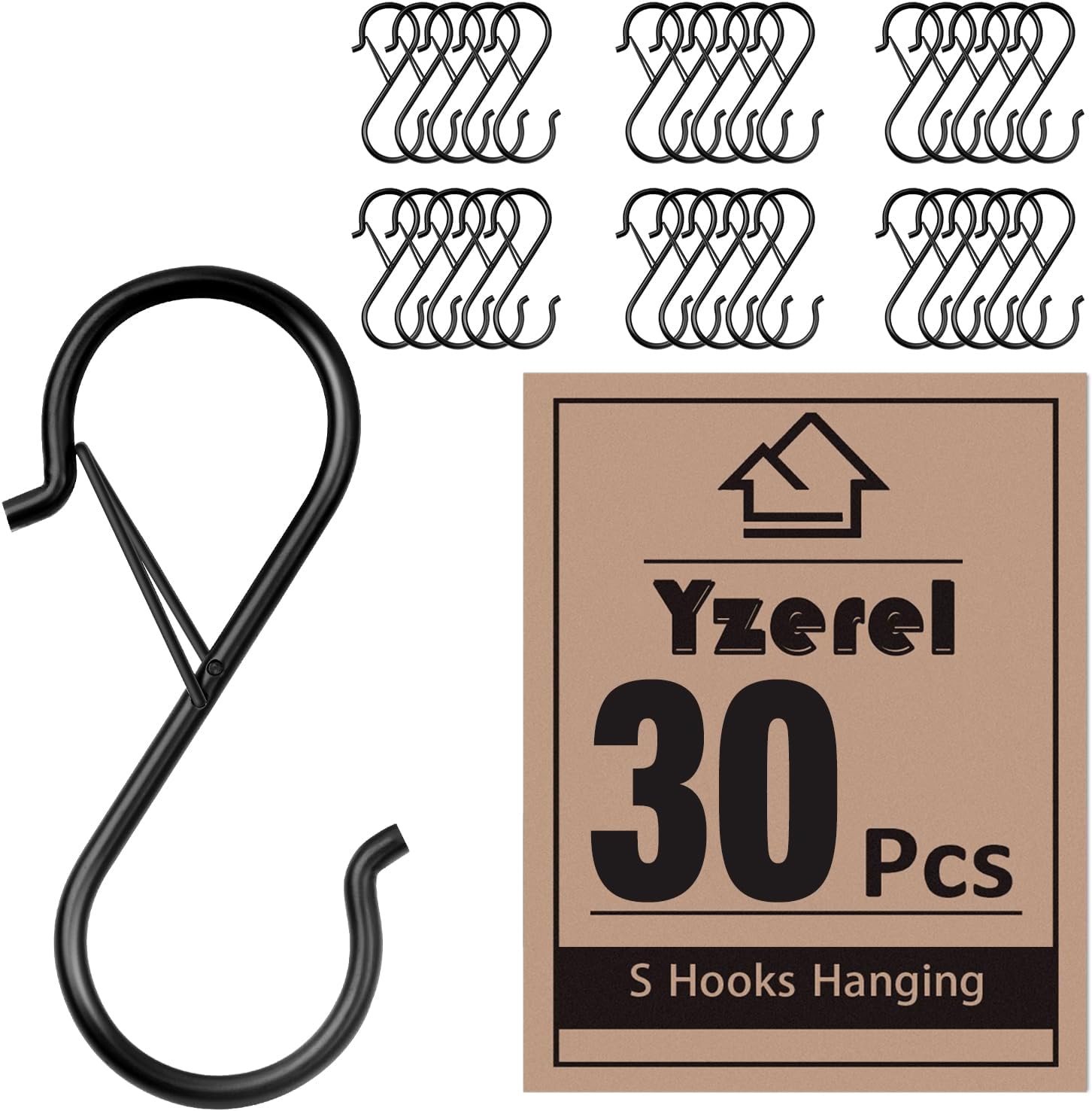Yzerel 30pcs S Hooks Hanging Safety Buckle 3.5 inch Heavy