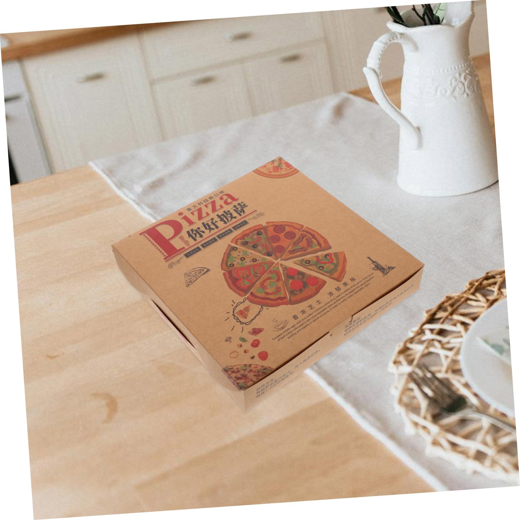 20 Cajas de Pizza de Papel para Llevar, Cierre Seguro y Uso Versátil, Ideales para Almacenar Pizza y Repostería en Uso Personal