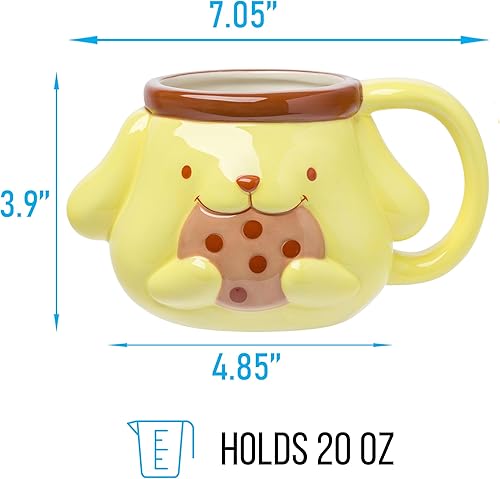 Miniatura 3 de Silver Buffalo Sanrio Hello Kitty and Friends Pompompurin - Taza de cerámica esculpida en 3D, 20 onzas
