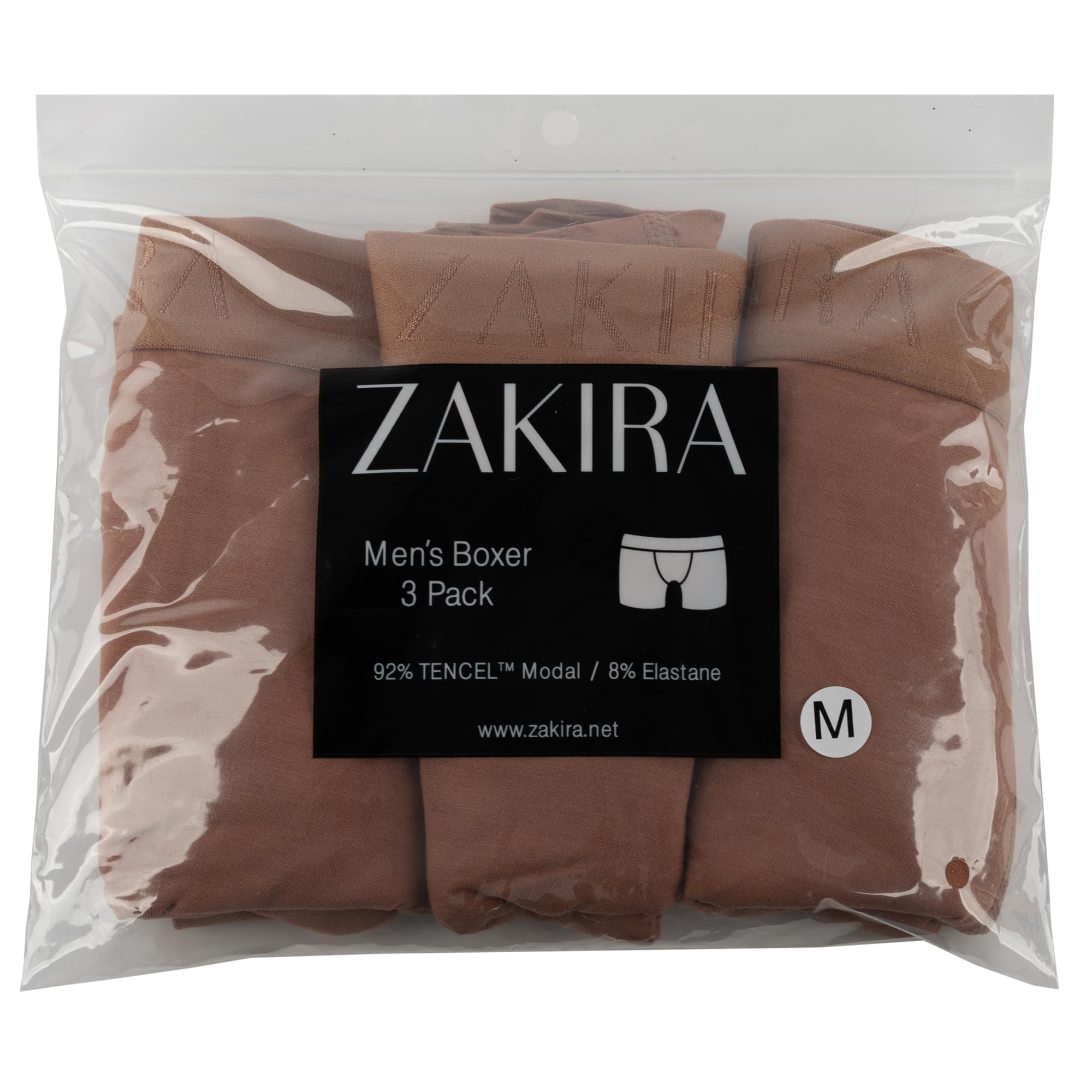 ZAKIRA Lot de 3 boxers en Tencel modal pour homme – Sous-vêtements super doux, extensibles, respirants et à séchage rapide