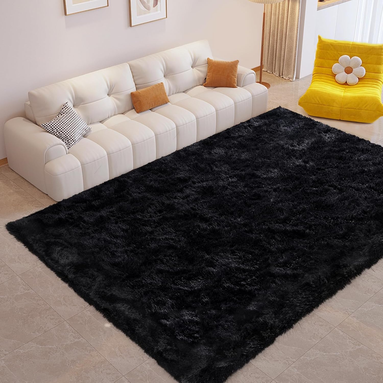 Photo 1 of FinRe?c Home 4'x6' Area Rug, Black