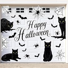 28Pcs Halloween Garage Door Decorations Black Cat Magnets Set