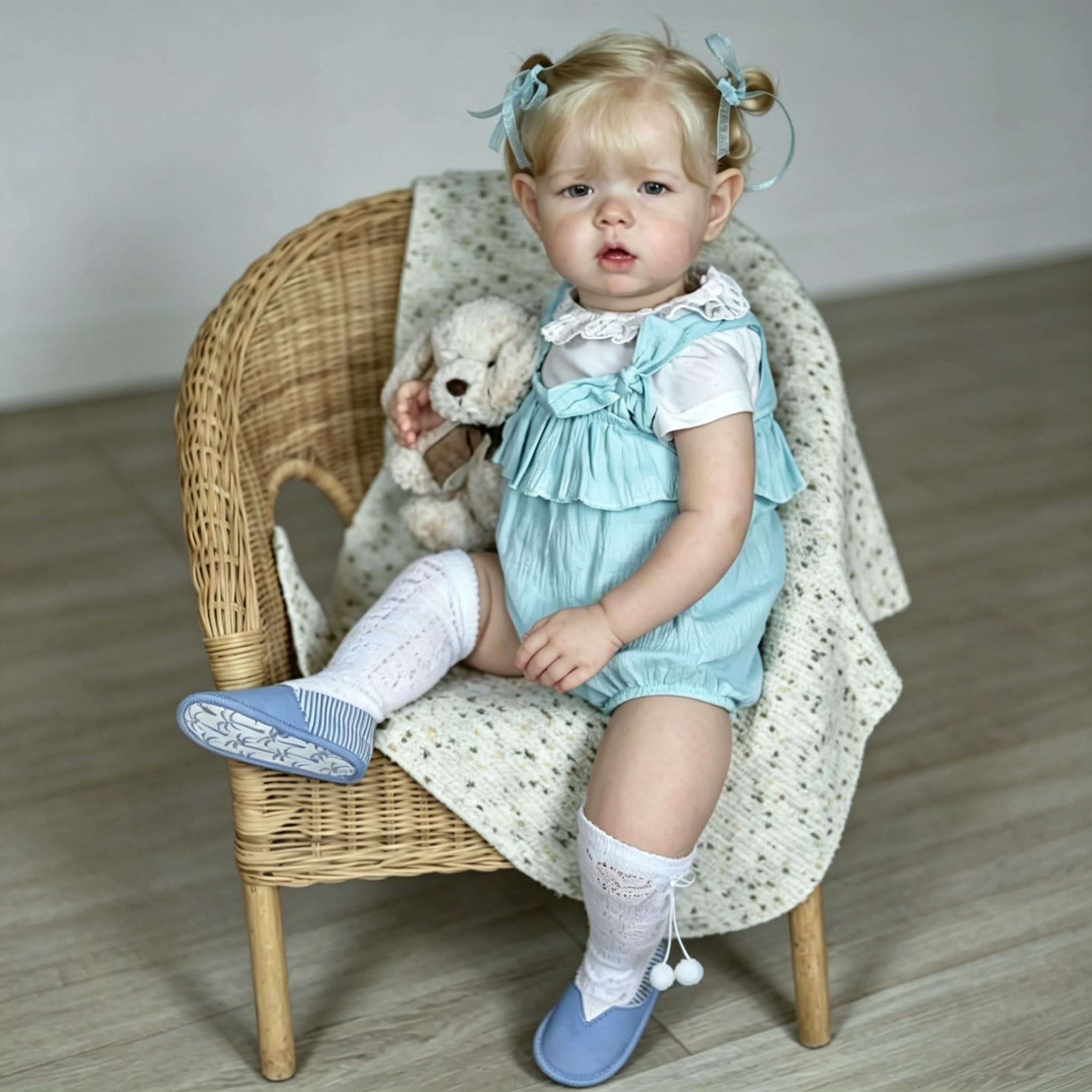 Realistische Reborn Kleinkind Puppen Liam, 28 Zoll Weiches Silikon Stoffkörper Lebensechte Neugeborenen Sammlerpuppen Mädchen für Kinder ab 3 Jahren