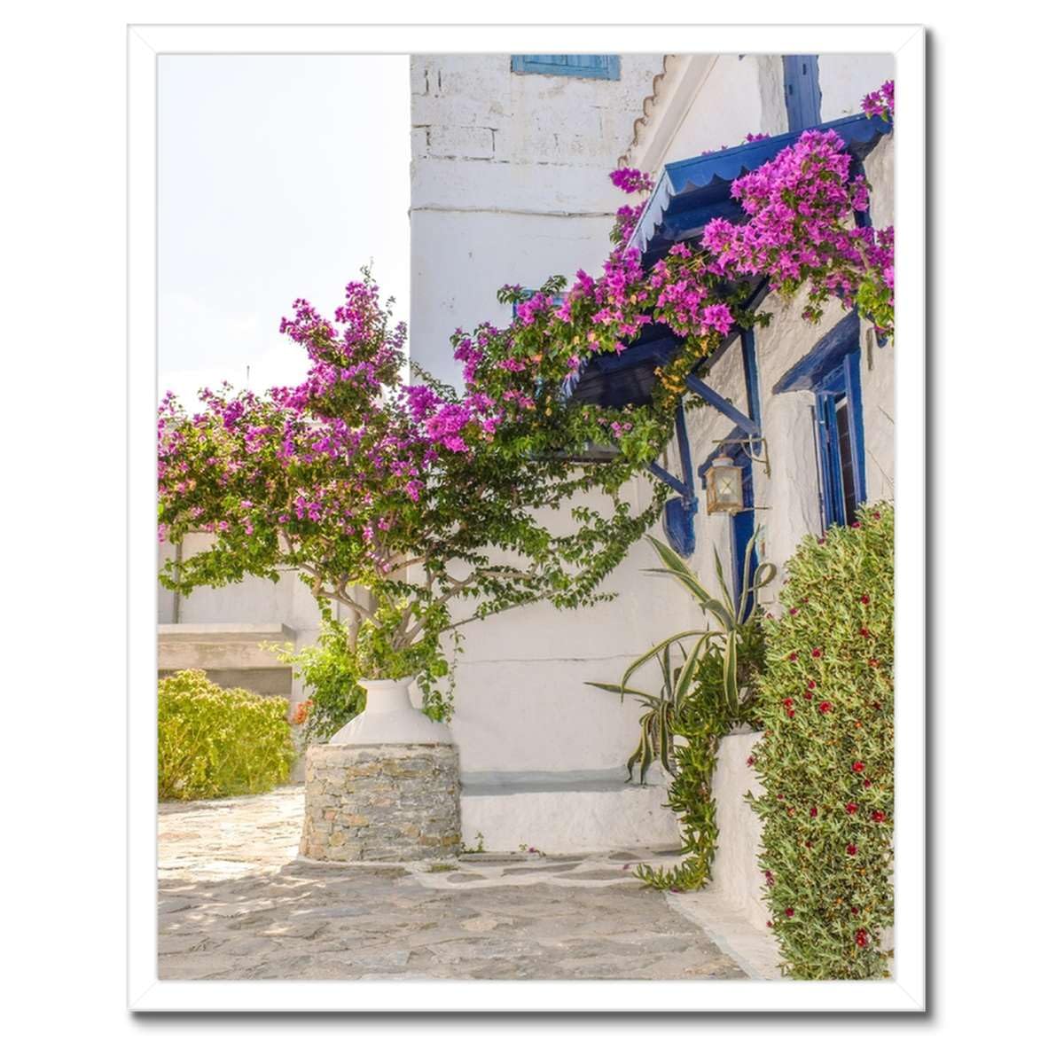 Poster Grèce cadre noir 40x50 cm décoration murale pour mur vide