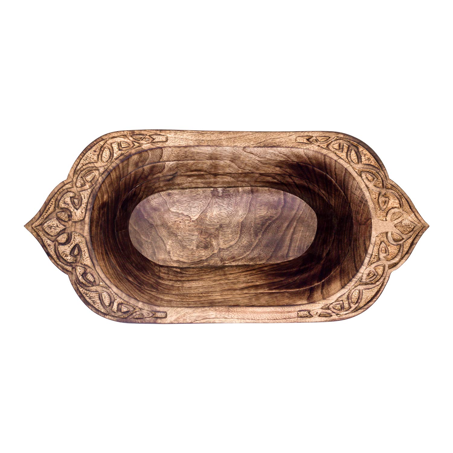 Vassoio in Legno Naturale, Ciotola per Insalata, Verdure e Frutta, Vassoio Grande e Profondo per la Famiglia, le Feste. (Viking Bowl (New))