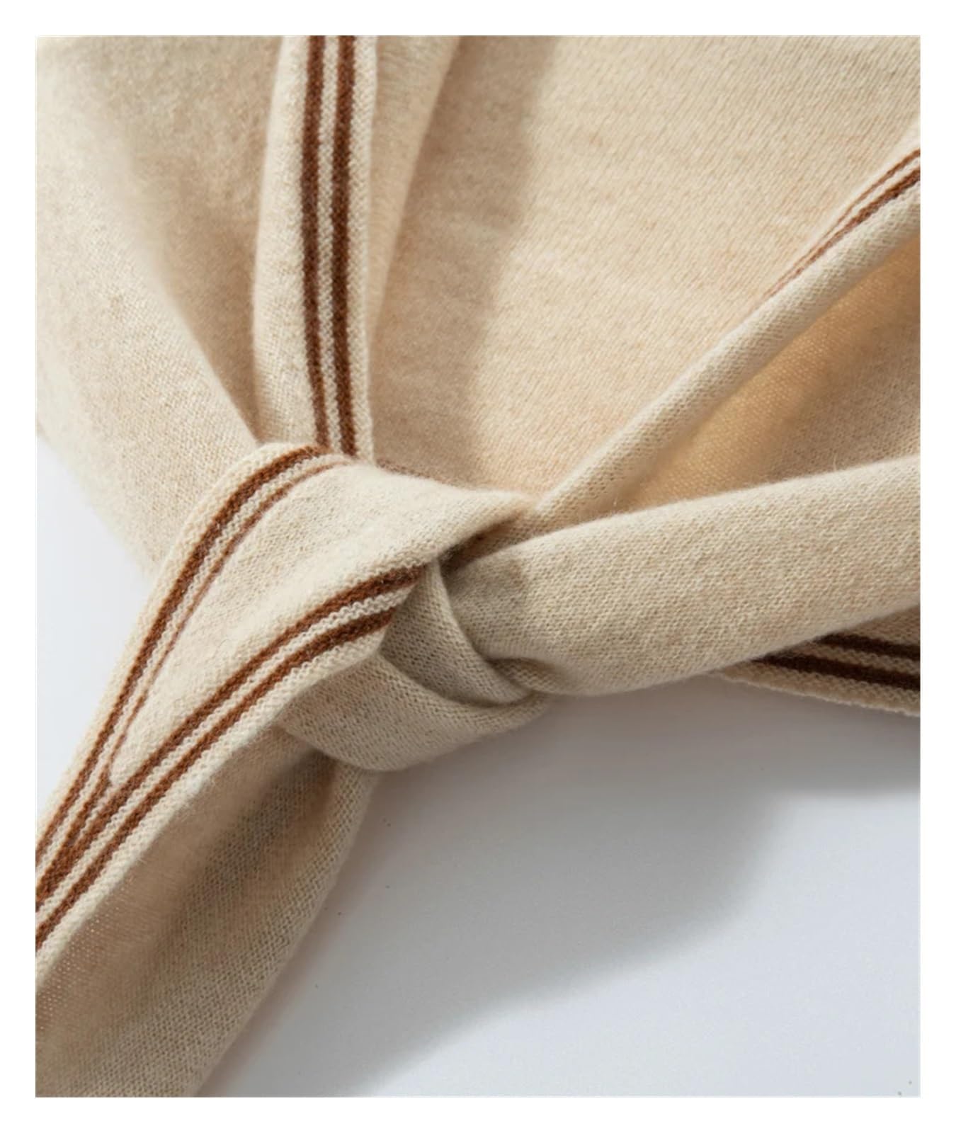 Sciarpa Triangolare in Cashmere da Donna, Piccolo Scialle, Scaldacollo, con Applicazioni a Righe, Primaverile, Multiuso, in Pashmina, Morbida Maglia