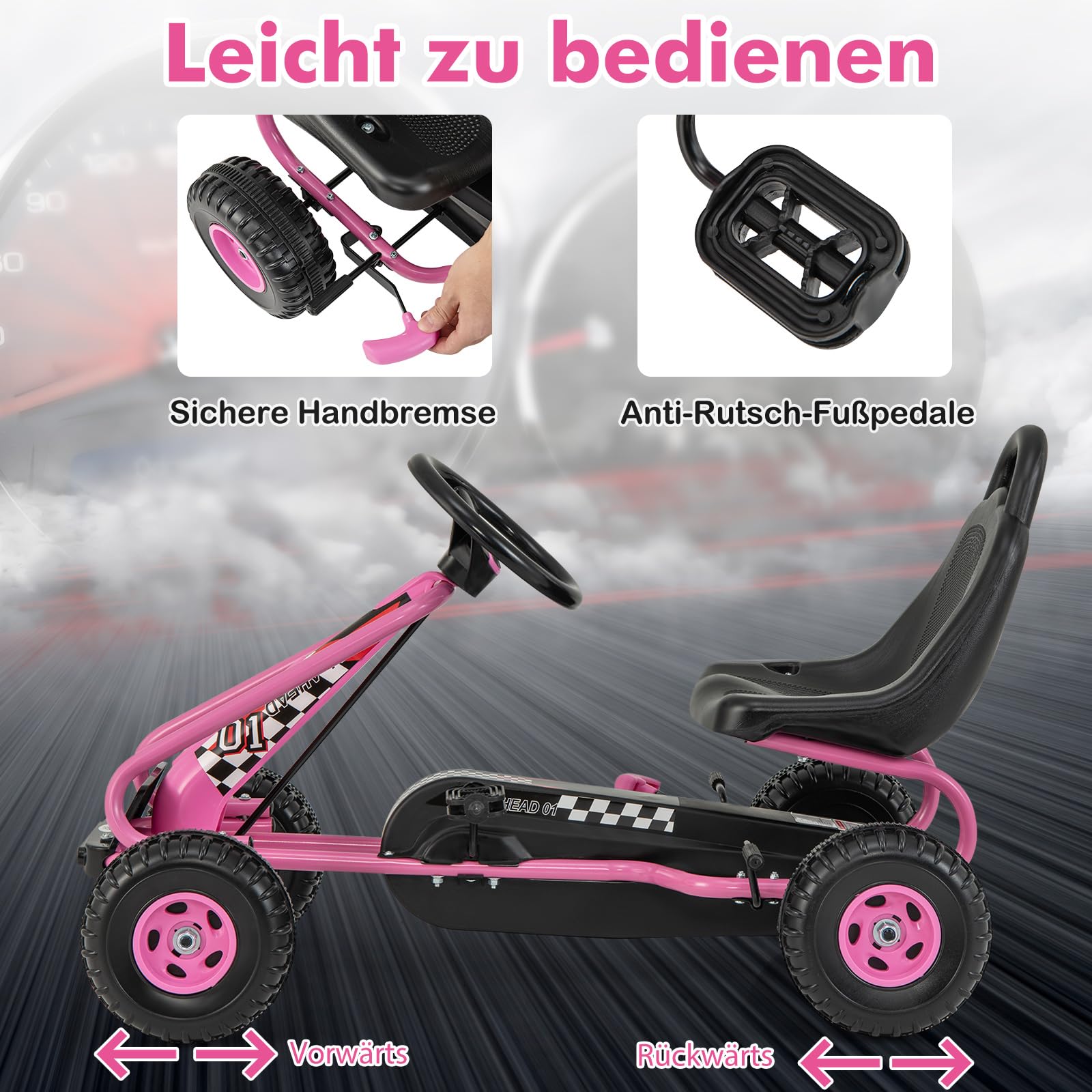4goodz Skelter Met Verstelbare Stoel Voor 3-8 Jaar - Roze