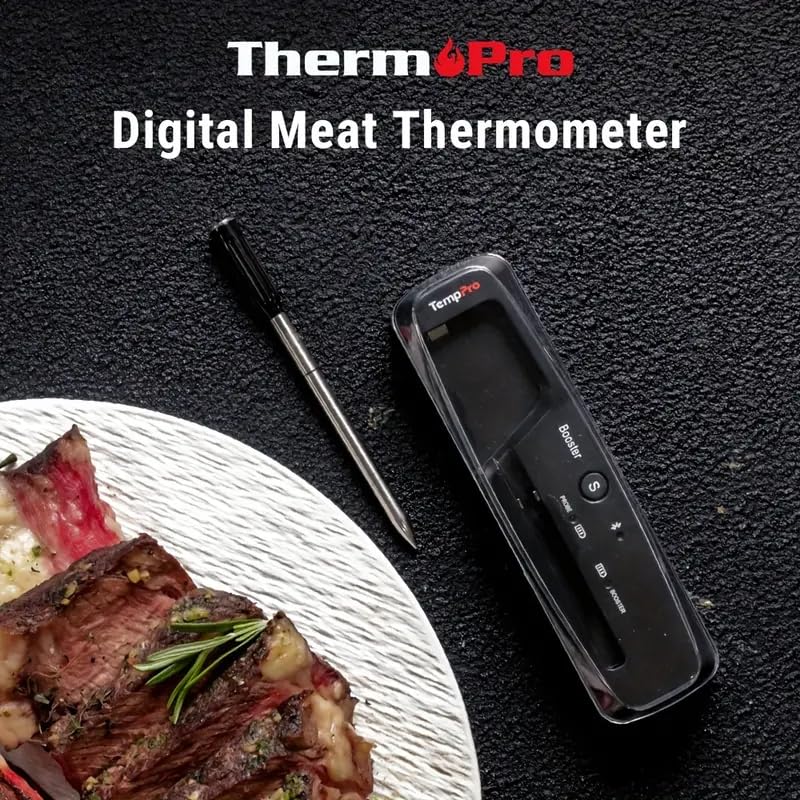 500FT Wireless Meat Thermometer – Bluetooth Digital Food Thermometer with Temperature Alarm, Smart BBQ Grill Thermometer for Oven, Smoker, Kitchen & Rotisserie Cooking