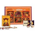 PurFerme Project Bhaiya Bhabhi Rakhi Gift Hamper for Brothers & Sisters | 8-Items Combo with Kundan Rakhi, Millet & Oats Chocolate and Breakfast Cookies & Roli Chawal | Raksha Bandhan Gift Box