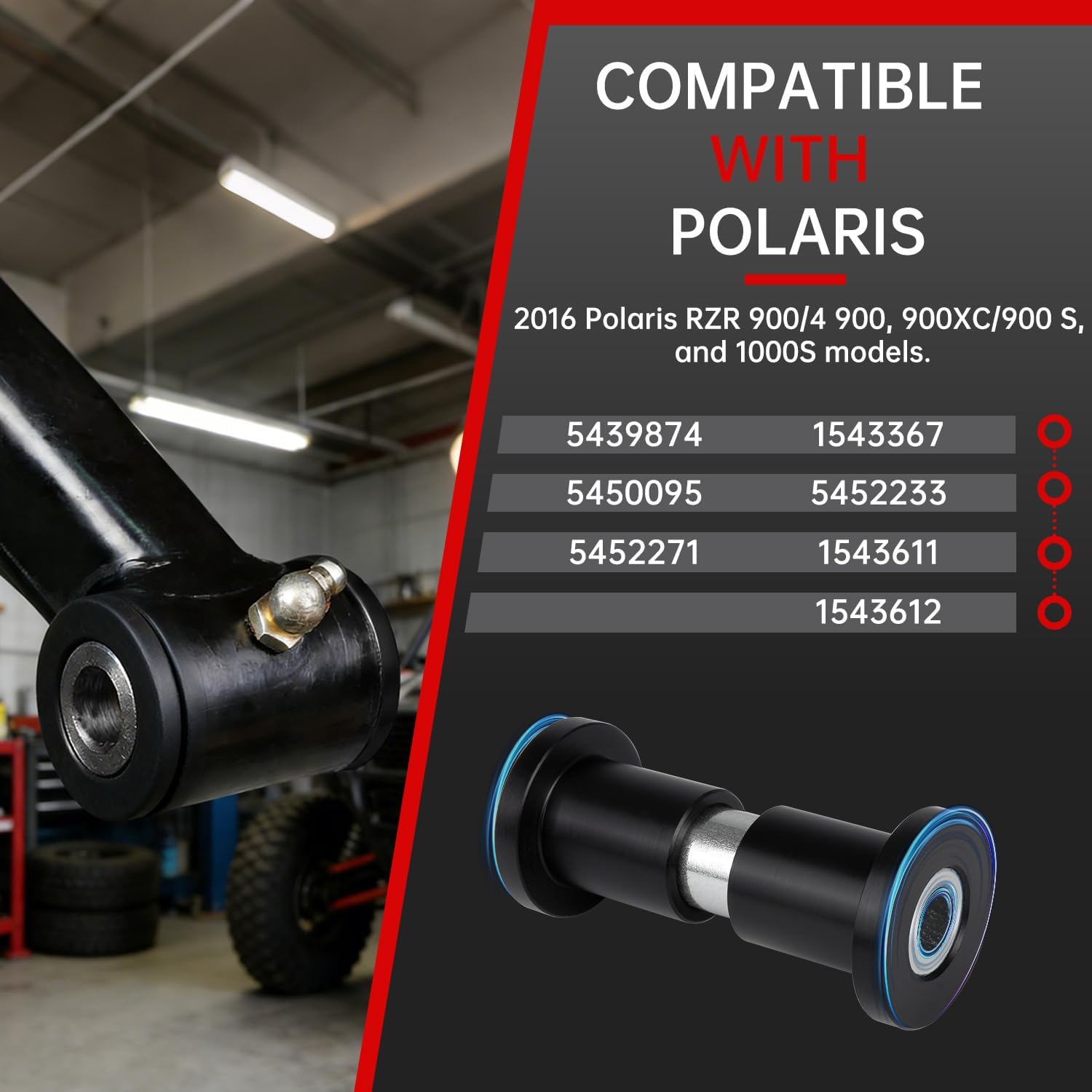 Front & Rear A-Arm Bushing Kit for 2016 Polaris RZR 900, RZR 4 900, 900 S, 1000 S, Suspension Set Replaces 5450095 5439874 5436973 5139977 5139978 5436974, Heavy Duty UTV Accessories