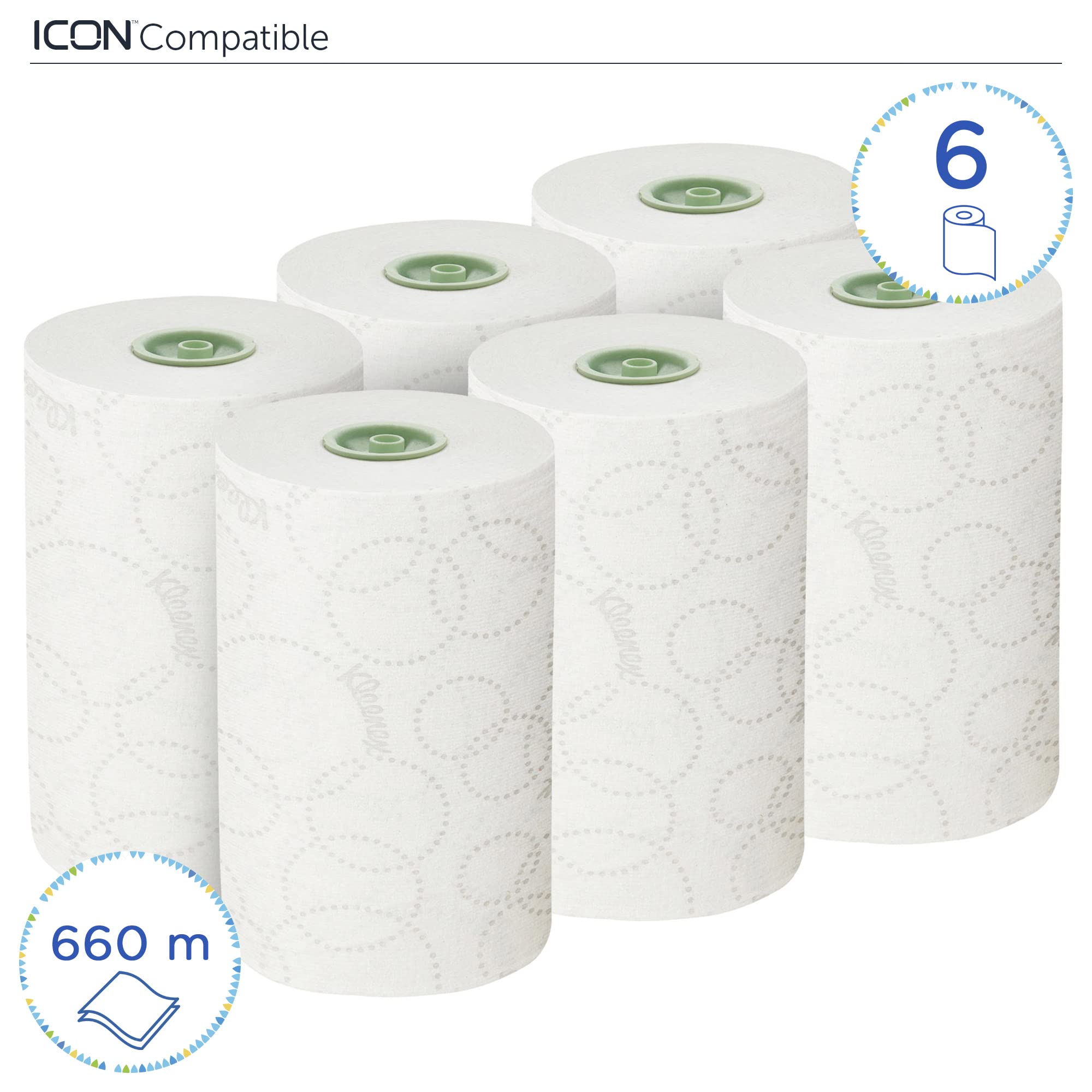 Kleenex Ultra Slimroll 6783 - Toallas de papel con rollo de 2 capas, 6 rollos de papel blanco de 110 m (660 m)