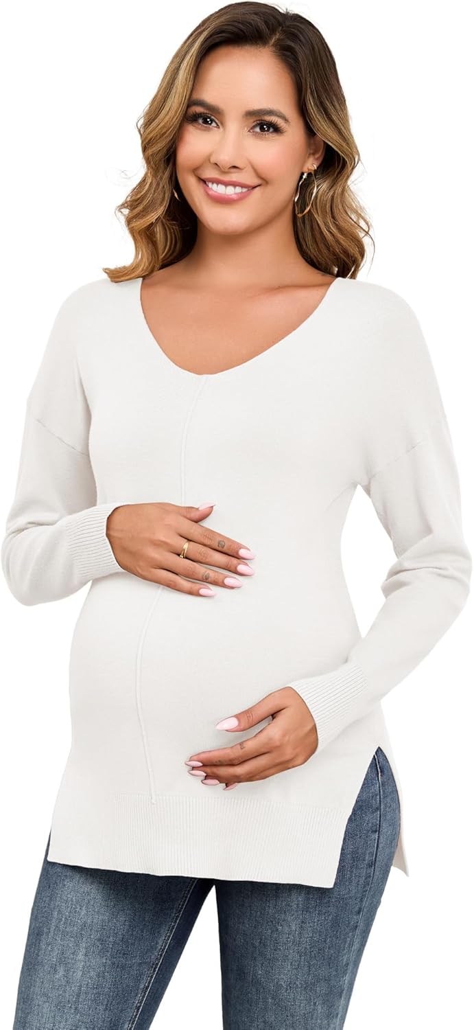 2025 Women's Casual Lightweight V Neck Batwing Sleeve Knit Top Loose Pullover Sweater - Image 7