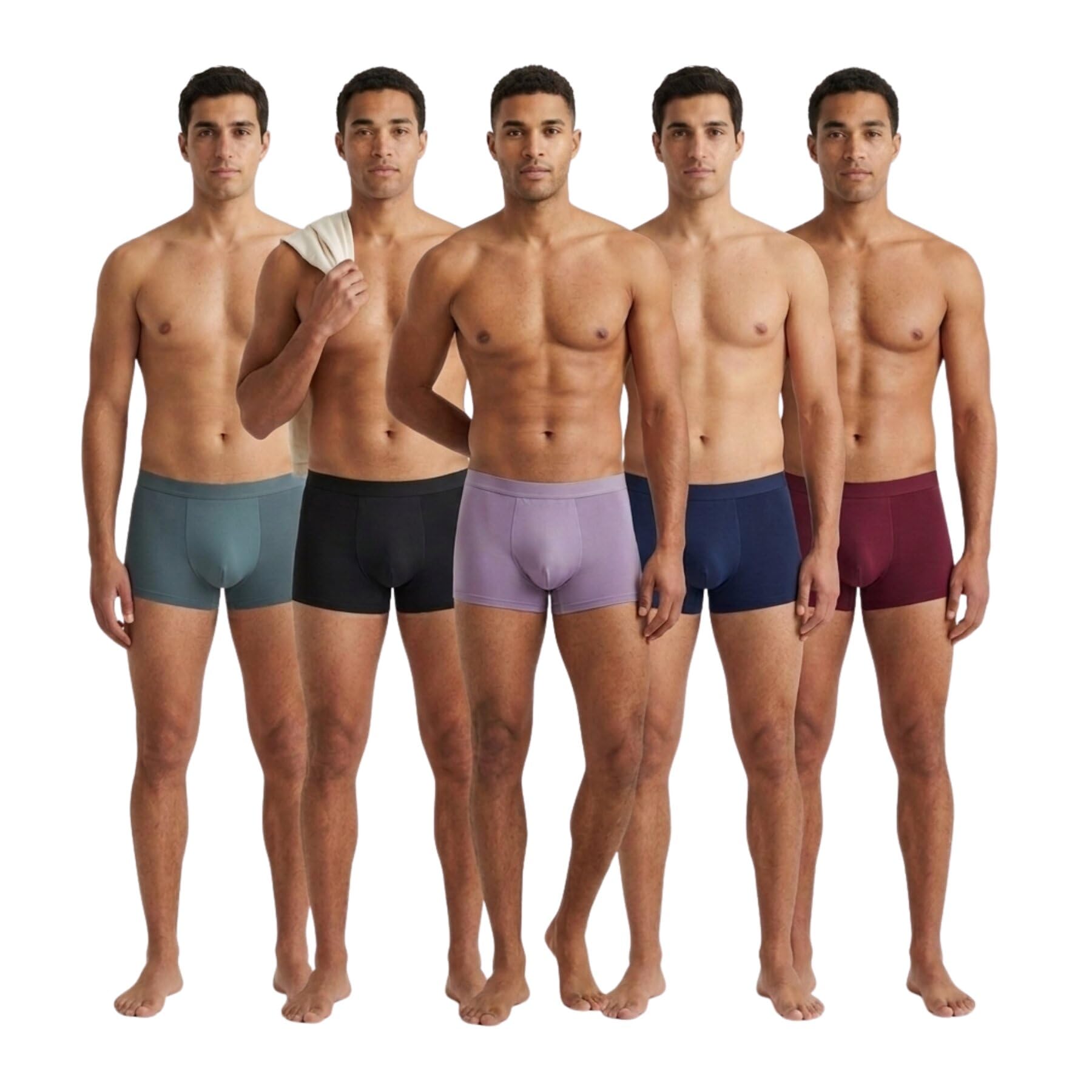 Men's Silk Trunks Pack of 5 | Soft Stretch Breathable Underwear-picture-43