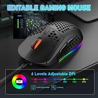 Hoopond 60% Mechanikus Gaming Billentyűzet 62 Gomb + RGB Egér 6400 DPI 7