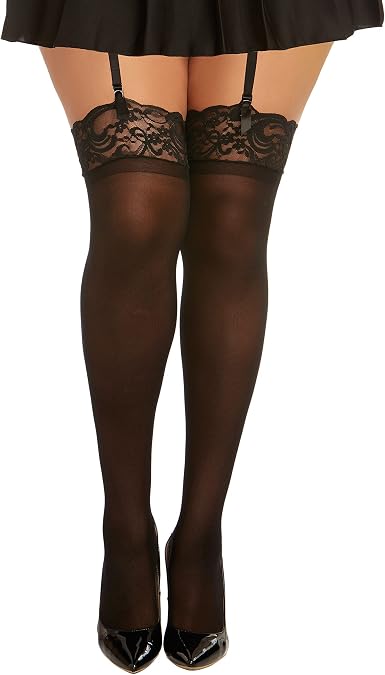 Lace Top Sheer Thigh-High Stockings 