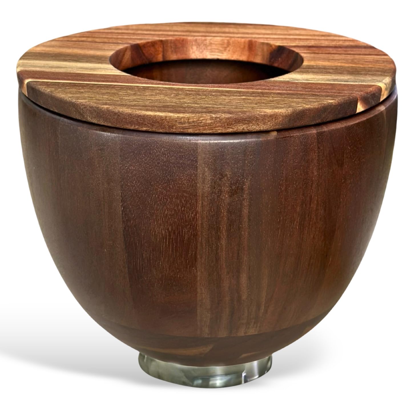 Premium Wooden Mixing Bowl with a Splash-Proof Lid Compatible with KitchenAid 4.5 & 5 QT…