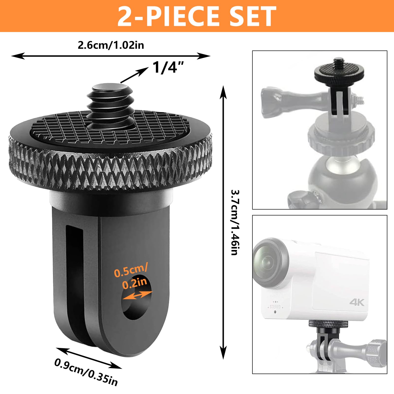 Image secondaire de l'Adaptateur de Trépied en Aluminium YAHUNI pour Caméras d'Action