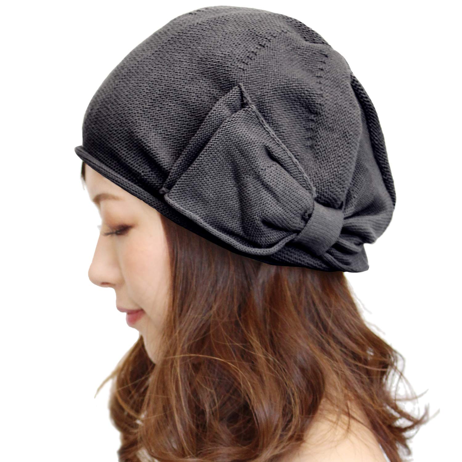 医療用ケア帽子ハンドメイド　126　ニットベレー帽子　ブローチあかネココ 医療用ケア帽子ハンドメイド 126 ニットベレー帽子 ブローチあか