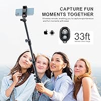 Vista 4 de Selfie Stick & Tripod LINCO, integrado, resistente, ligero, control remoto Bluetooth para dispositivos Apple y Android, pies de trípode separables