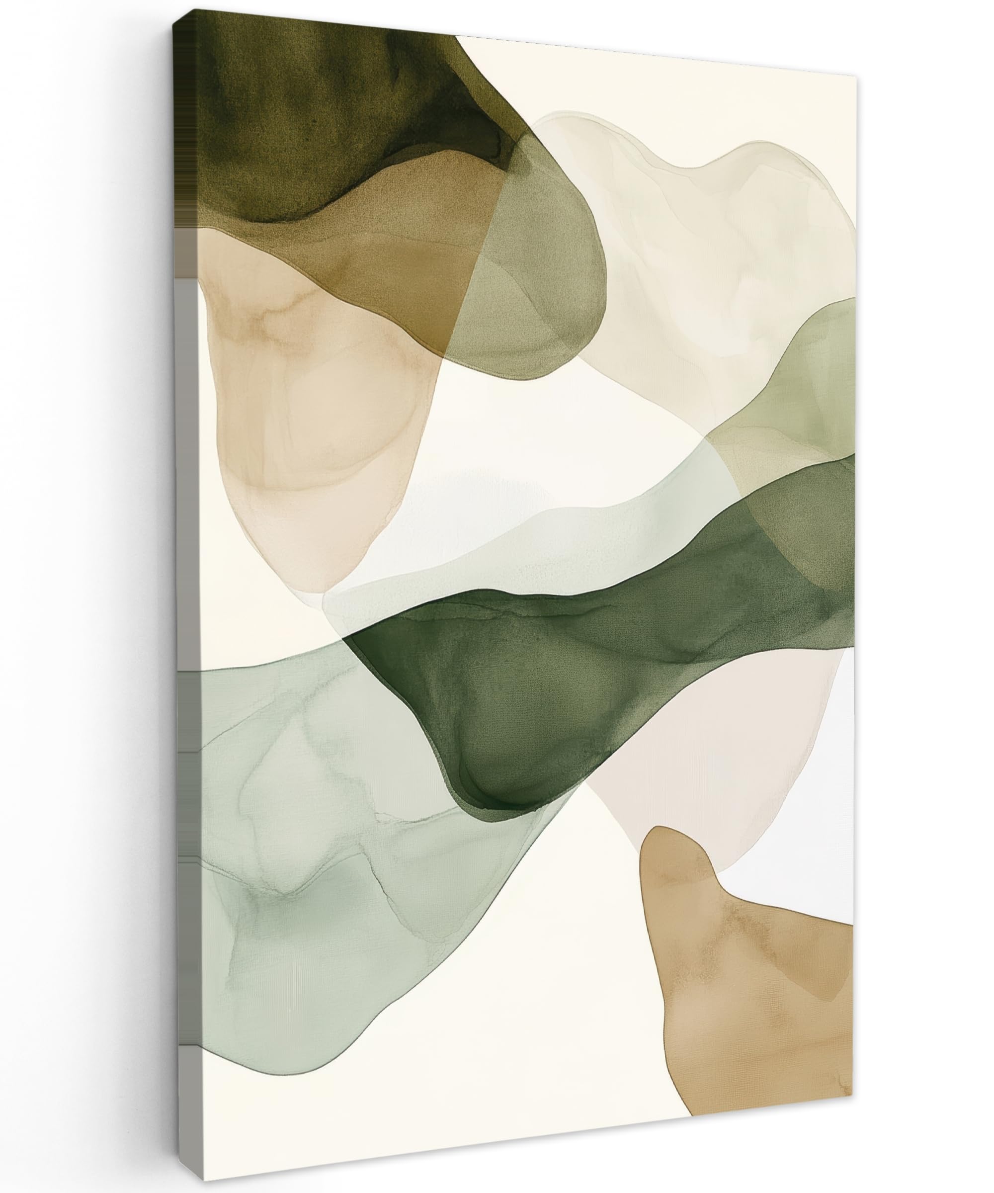 MuchoWow© Canvas Wall Art Work 16"x24" / 40x60 cm House Decoration for Living Room Home Decor Pictures Walls Japandi - Abstract - Green — image 1