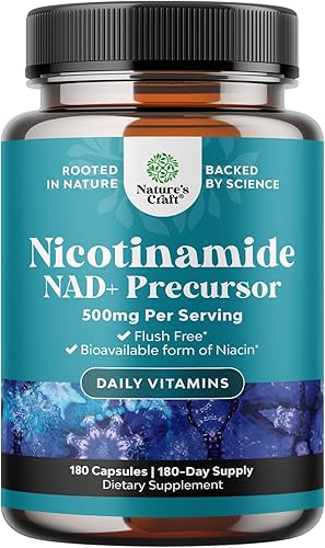 Vista 14 de Vitamina B3 Niacinamida 500 mg Cápsulas – Energía mitocondrial y potente suplemento para la piel – Vitamina B3 Niacina 500mg Flush Free